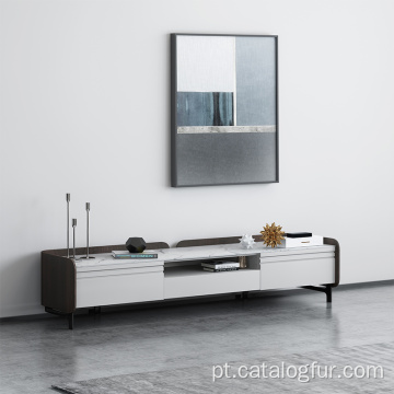 Suporte para mesa de TV moderna de madeira de venda quente no estilo do norte da Europa para armário doméstico com vitrine com gavetas e prateleiras